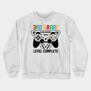 3rd Grade Level Complete Gamer Boys Graduation Gifts Crewneck Sweatshirt